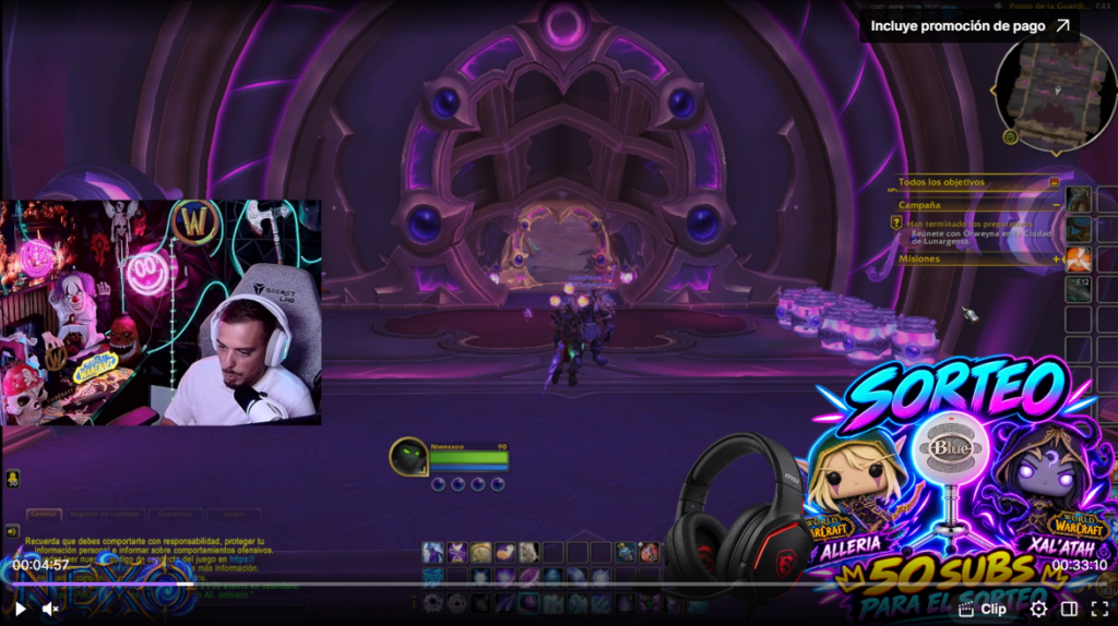 Mención en directo en Twitch