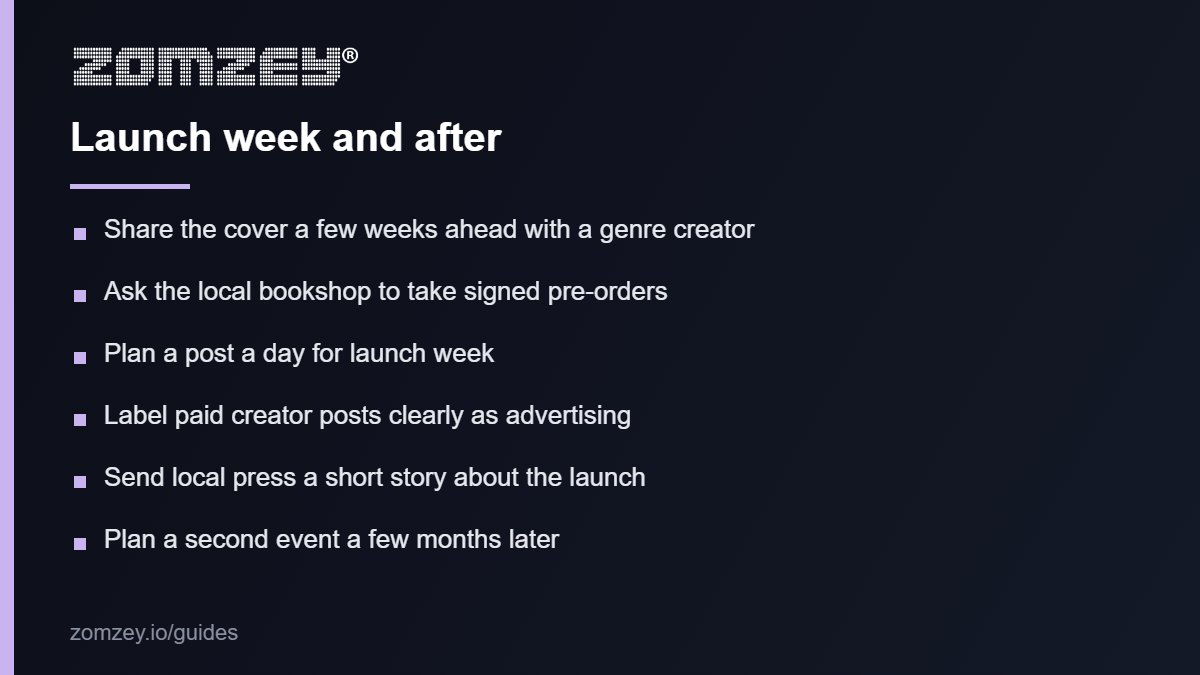 Checklist for a book launch in the UK