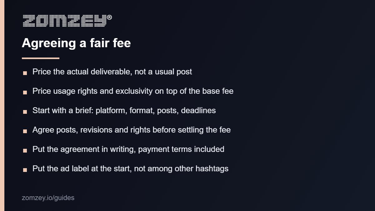 Checklist for agreeing an influencer fee in the UK