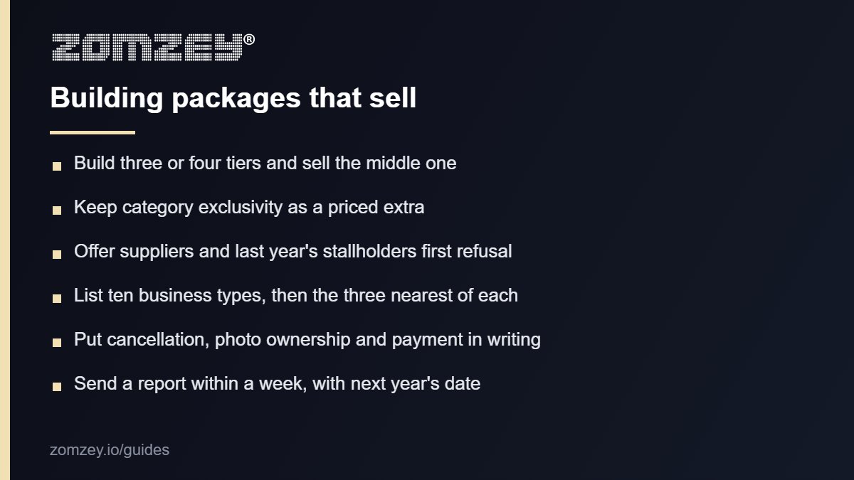 Checklist for selling packages to event sponsors in the UK