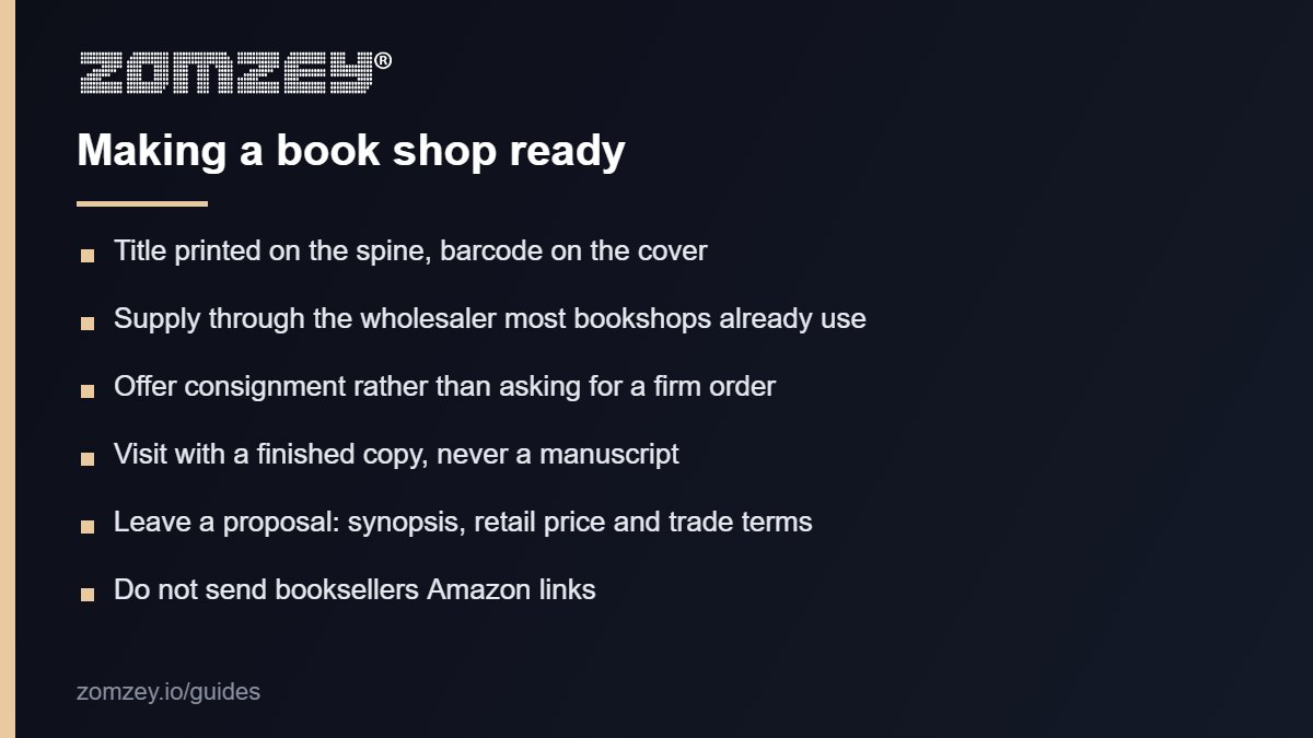 Checklist for approaching bookshops with a self-published book