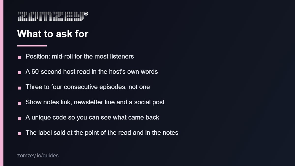 Checklist of what to ask for when you sponsor a podcast