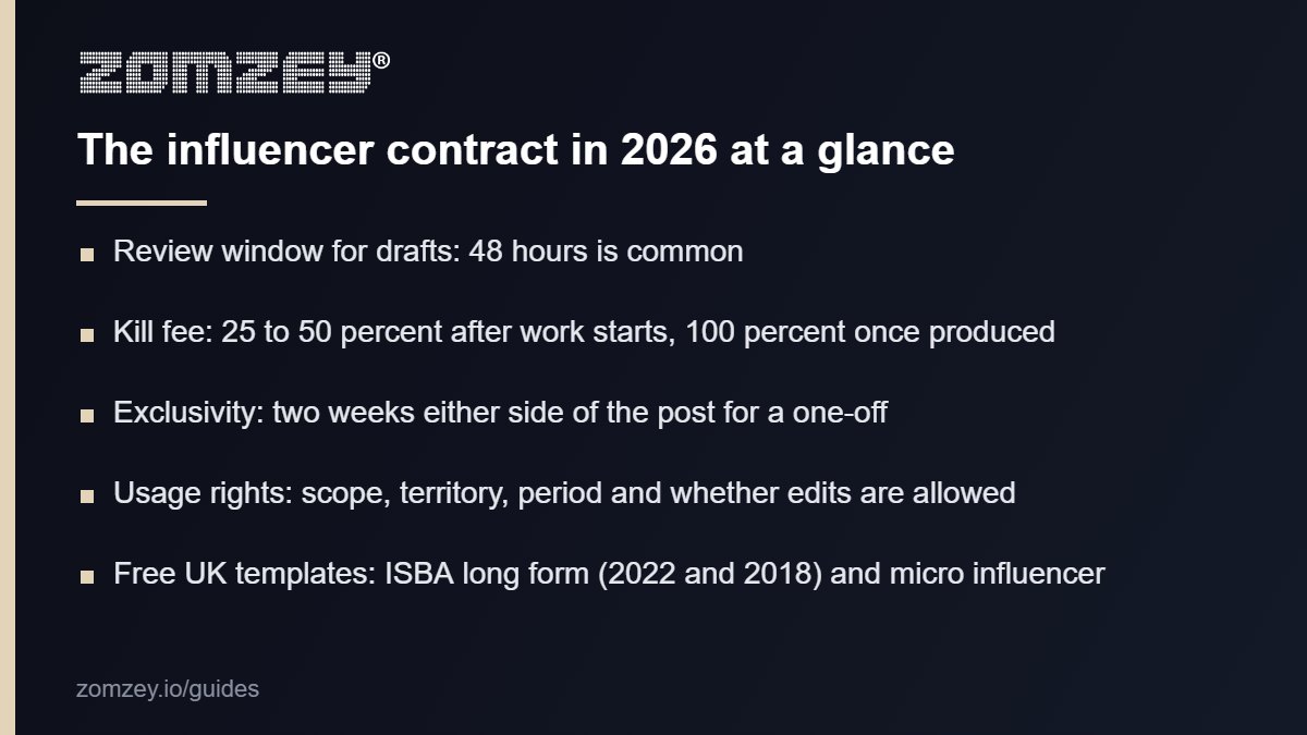 Influencer contract 2026: the terms and figures that matter