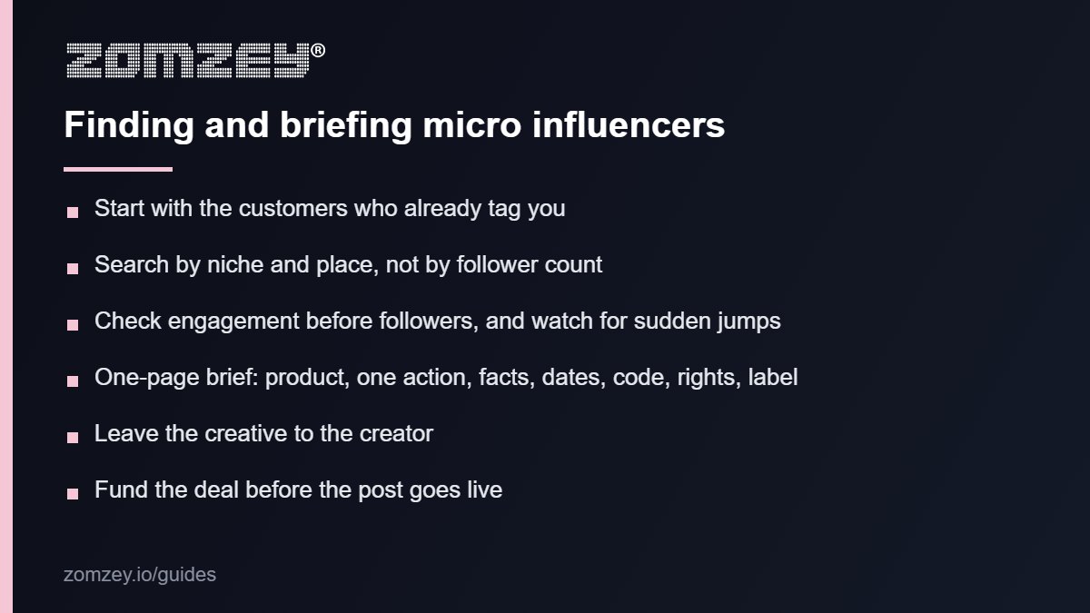 Checklist for working with micro influencers