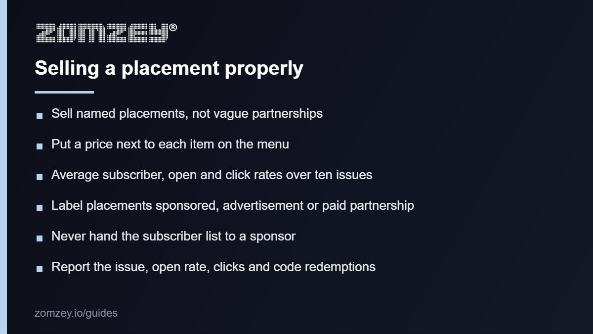 Checklist for selling a newsletter sponsorship in the UK