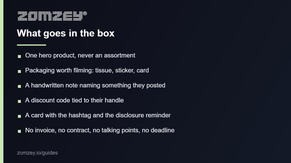 Product seeding box checklist for UK brands